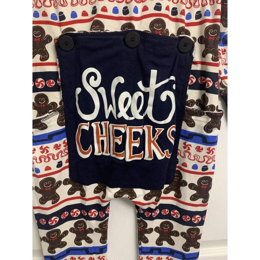 NWOT Lazy One Kids Cotton One Piece Sweet Cheeks Pajamas Unisex Size‎ XS